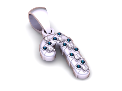 ゴールデン キャンディ ケーン ペンダント 3D 印刷可能モデル 3Dプリントモデル