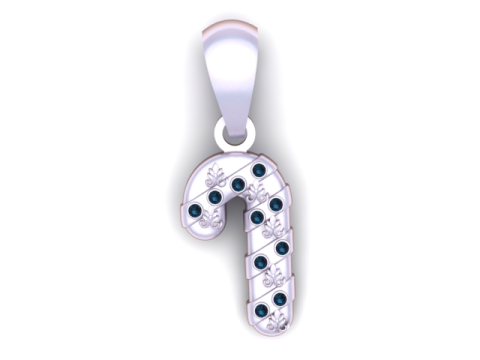 ゴールデン キャンディ ケーン ペンダント 3D 印刷可能モデル 3Dプリントモデル