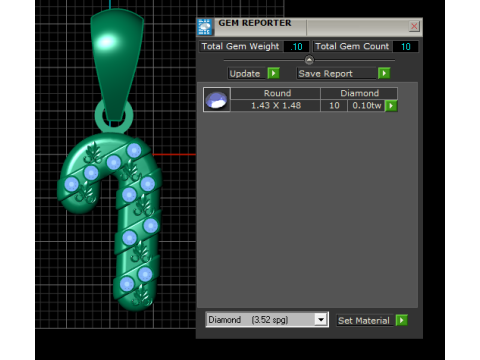 ゴールデン キャンディ ケーン ペンダント 3D 印刷可能モデル 3Dプリントモデル
