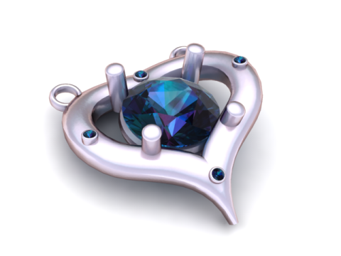 गोल्डन हार्ट डायमंड पेंडेंट 3डी प्रिंट करने योग्य मॉडल 3D प्रिंट मॉडल