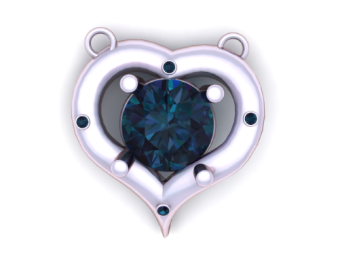 गोल्डन हार्ट डायमंड पेंडेंट 3डी प्रिंट करने योग्य मॉडल 3D प्रिंट मॉडल