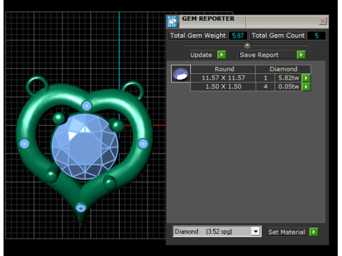 गोल्डन हार्ट डायमंड पेंडेंट 3डी प्रिंट करने योग्य मॉडल 3D प्रिंट मॉडल