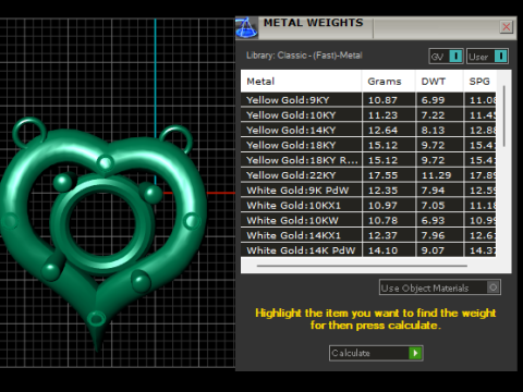 गोल्डन हार्ट डायमंड पेंडेंट 3डी प्रिंट करने योग्य मॉडल 3D प्रिंट मॉडल