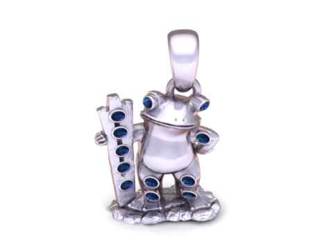 गोल्डन फ्रॉग वारियर पेंडेंट 3डी प्रिंट करने योग्य मॉडल 3D प्रिंट मॉडल