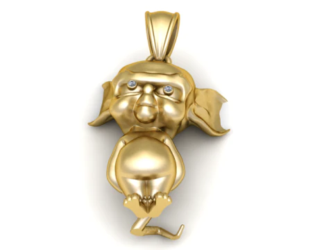 Sassy Mouse Sterling Pendant 3d printable model 3D Print Model