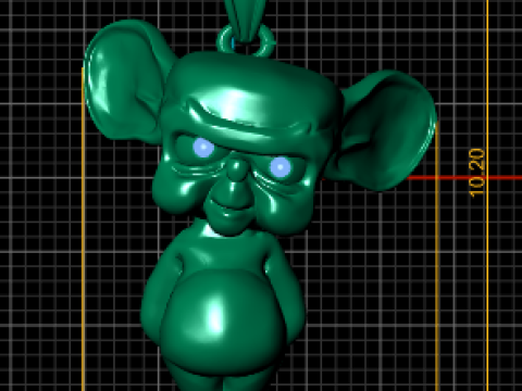 Sassy Mouse スターリング ペンダント 3D 印刷可能モデル 3Dプリントモデル