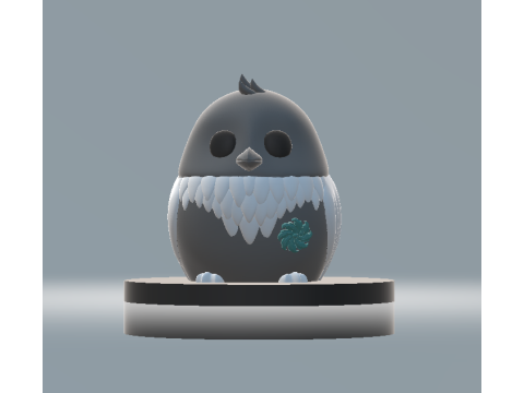 Chibi Sowa mroźno-piórkowa Uroczy model postaci 3D Model do druku 3D