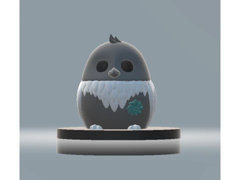 चिबी फ्रॉस्ट-फेदर उल्लू प्यारा 3डी चरित्र मॉडल 3D प्रिंट मॉडल