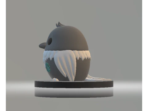 Chibi Frost-Feather Owl Cute 3D Character Model 3D Print Model