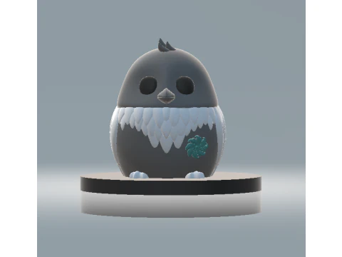 Chibi Frost-Feather Owl Cute 3D Character Model 3D Print Model
