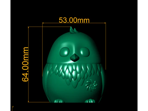 Chibi Frost-Feather Owl Cute 3D Character Model 3D Print Model