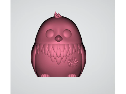 Chibi Frost-Feather Owl Cute 3D Character Model 3D Print Model