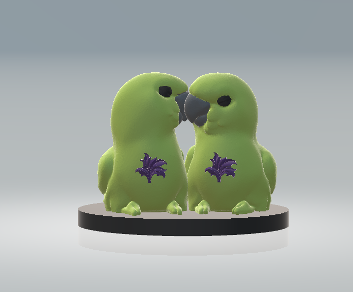 Lovebird Duo 3D-druckbares Papageienmodell 3D Druckmodell .c4d .max .obj .3ds .fbx .stl .blend