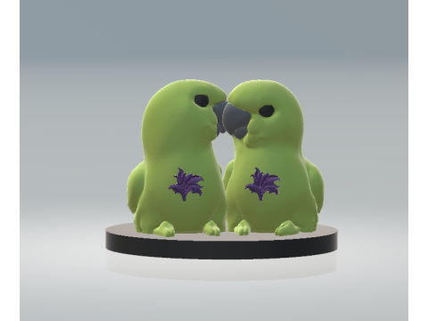 Lovebird Duo 3D-druckbares Papageienmodell 3D Druckmodell