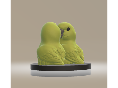 Model Burung Beo Lovebird Duo 3D yang Dapat Dicetak Model Cetak 3D