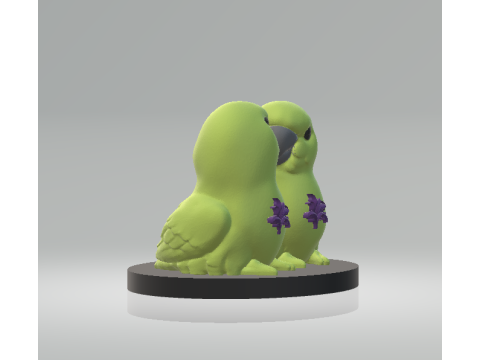 Model Burung Beo Lovebird Duo 3D yang Dapat Dicetak Model Cetak 3D