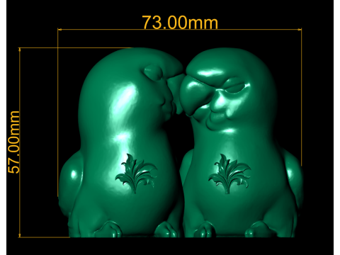 Model Burung Beo Lovebird Duo 3D yang Dapat Dicetak Model Cetak 3D