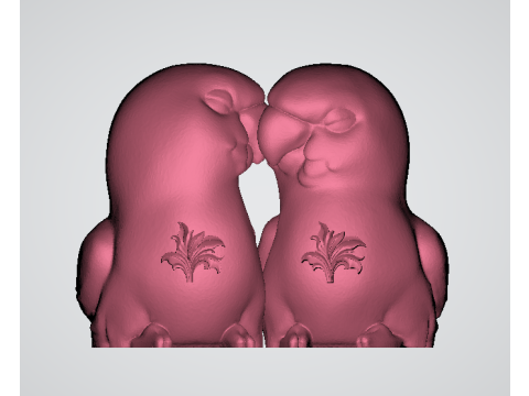Model Burung Beo Lovebird Duo 3D yang Dapat Dicetak Model Cetak 3D