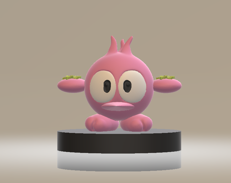 Pink Sprout Creature Cute 3D Printable Character Model 3D Print Model .c4d .max .obj .3ds .fbx .stl .blend 