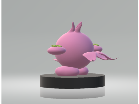 Pink Sprout Creature Cute 3D Printable Character Model 3D Print Model