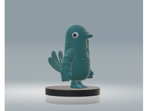 Mainan Merpati Hijau Model Burung Lucu 3D yang Dapat Dicetak Model Cetak 3D