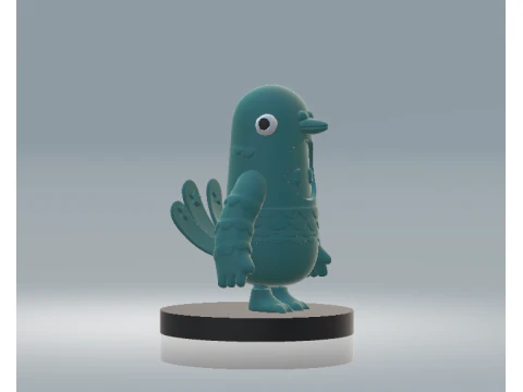 Green Pigeon Toy Cute 3D Printable Bird Model 3D Print Model