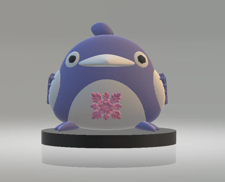 Floral Belly Penguin Toy 3D Printable Model 3D Print Model .c4d .max .obj .3ds .fbx .stl .blend 
