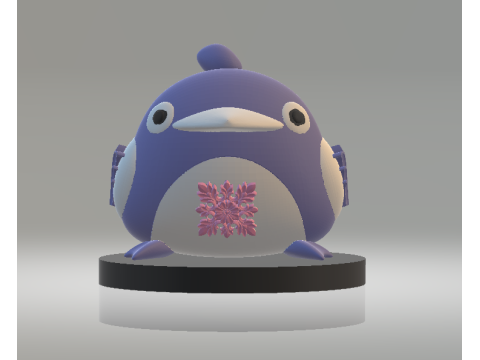 Floral Belly Penguin Toy 3D Printable Model 3D Print Model