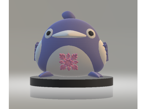 Model Cetak 3D Mainan Penguin Perut Bunga Model Cetak 3D