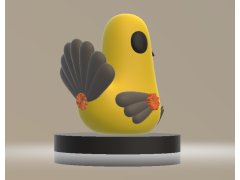 Model Cetak 3D Mainan Burung Bunga Cerah Model Cetak 3D