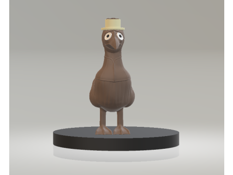 Gentleman Bird with Hat Toy 3D Printable Model 3D Print Model
