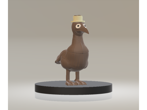 Şapkalı Beyefendi Kuşu Oyuncak 3D Yazdırılabilir Model 3D Baskı Modeli