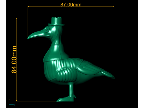 Şapkalı Beyefendi Kuşu Oyuncak 3D Yazdırılabilir Model 3D Baskı Modeli