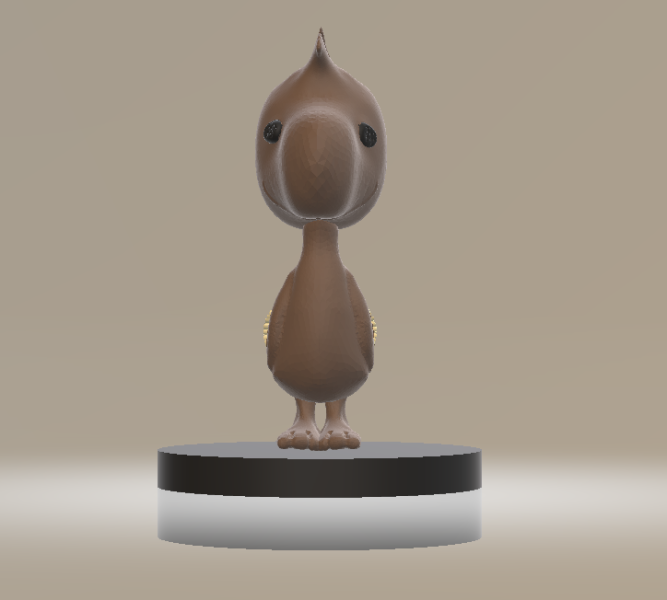 Brinquedo para impressão em 3D de estatueta de pássaro gordinho Modelo de Impressão 3D .c4d .max .obj .3ds .fbx .stl .blend