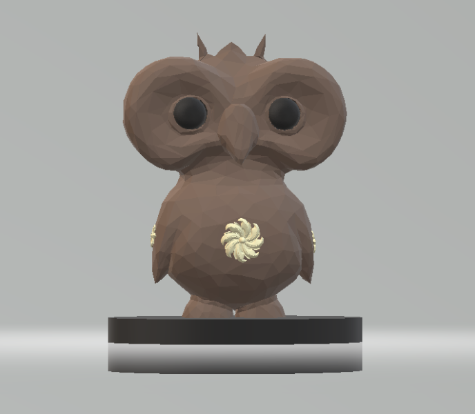 꼬마 올빼미 동상 3D 인쇄 가능한 장난감 3D 프린트 모델 .c4d .max .obj .3ds .fbx .stl .blend