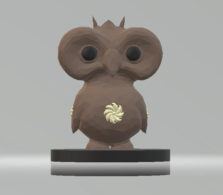 Chibi Owl Statue 3D Printable Toy 3D Print Model .c4d .max .obj .3ds .fbx .stl .blend