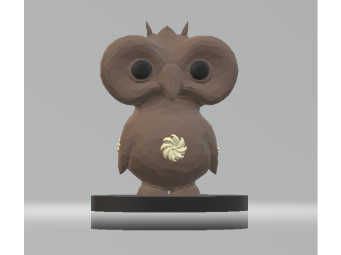 Mainan Cetak 3D Patung Burung Hantu Chibi Model Cetak 3D