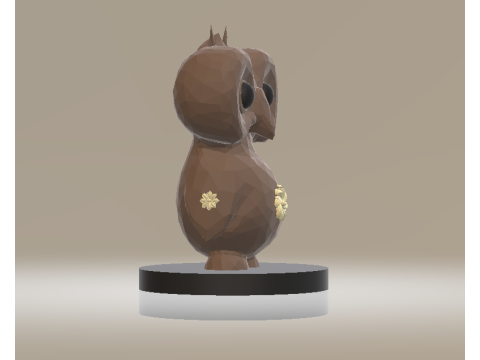 Chibi Baykuş Heykeli 3D Yazdırılabilir Oyuncak 3D Baskı Modeli