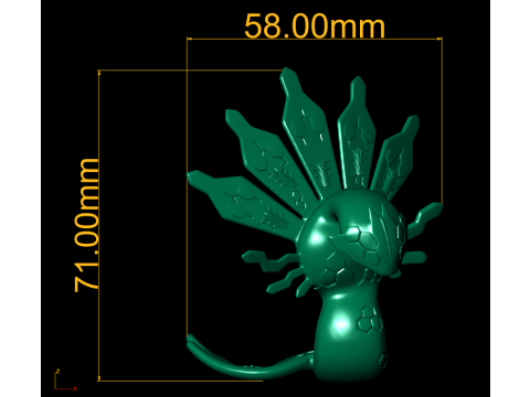 Mystic Tail Creature 3D Printable Toy 3D Print Model