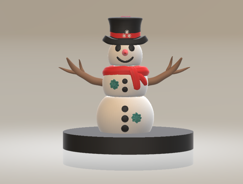Boneco de neve clássico com chapéu e lenço brinquedo para impressão em 3D Modelo de Impressão 3D .c4d .max .obj .3ds .fbx .stl .blend