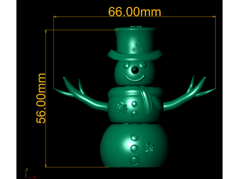 Bonhomme de neige classique avec chapeau et écharpe, jouet imprimable en 3D Modèles 3D en vedette