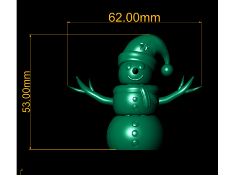 Manusia Salju Musim Dingin dengan Mainan Cetak 3D Blue Beanie Model Cetak 3D