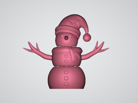 Manusia Salju Musim Dingin dengan Mainan Cetak 3D Blue Beanie Model Cetak 3D