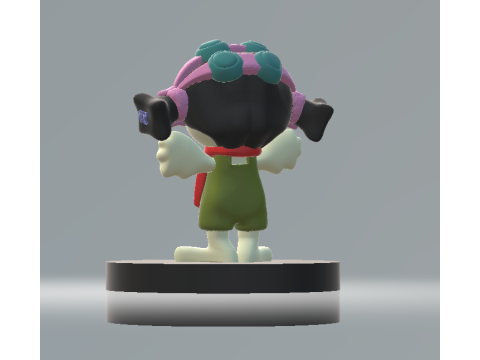 Brinquedo para impressão em 3D de personagem fofo de quatro olhos Bubble Bindi Girl Modelo de Impressão 3D