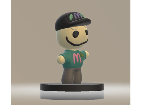 Hoodie Grin Boy personagem estilizado brinquedo modelo para impress&atilde;o 3D Modelo de Impressão 3D