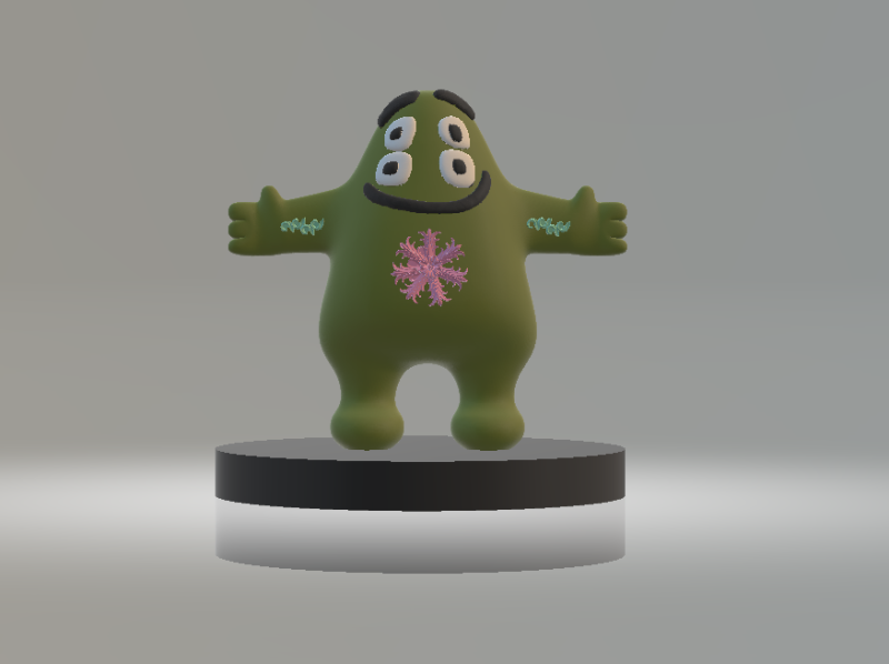 Modello stampabile 3D della creatura giocattolo con tre occhi del mostro abbraccio Modello di stampa 3D .c4d .max .obj .3ds .fbx .stl .blend