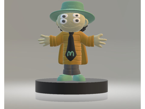 Ніжна іграшкова фігурка дивного професора з чотирма очима, 3D-модель для друку 3D Принт Модель