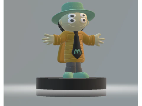 Odd Professor Four-Eye Gentle Toy Figure 3D Printable Model 3D Print Model