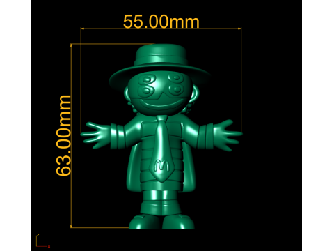 Odd Professor Four-Eye Gentle Toy Figure 3D-druckbares Modell 3D Druckmodell