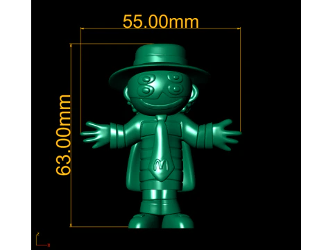 Odd Professor Four-Eye Gentle Toy Figure 3D Printable Model 3D Print Model
